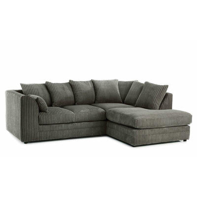 Hannah Jumbo Cord Corner Sofa (Grey)