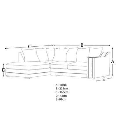 Cruze Corner Sofa-Grey/Charcoal