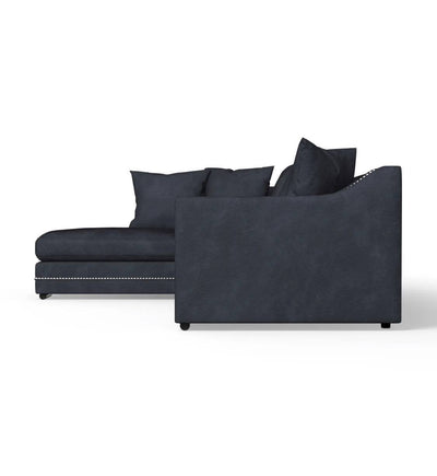 Cruze Studded Corner Sofa / Charcoal