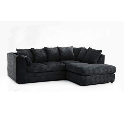 Hannah Jumbo Cord Black Corner Sofa