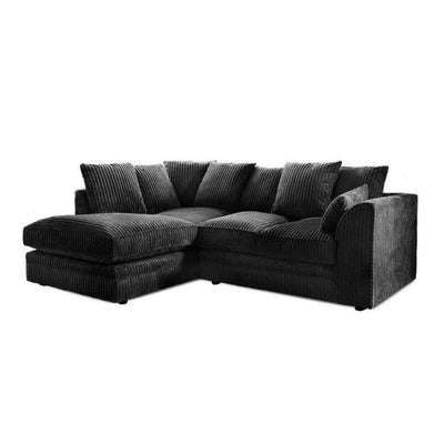 Hannah Jumbo Cord Black Corner Sofa