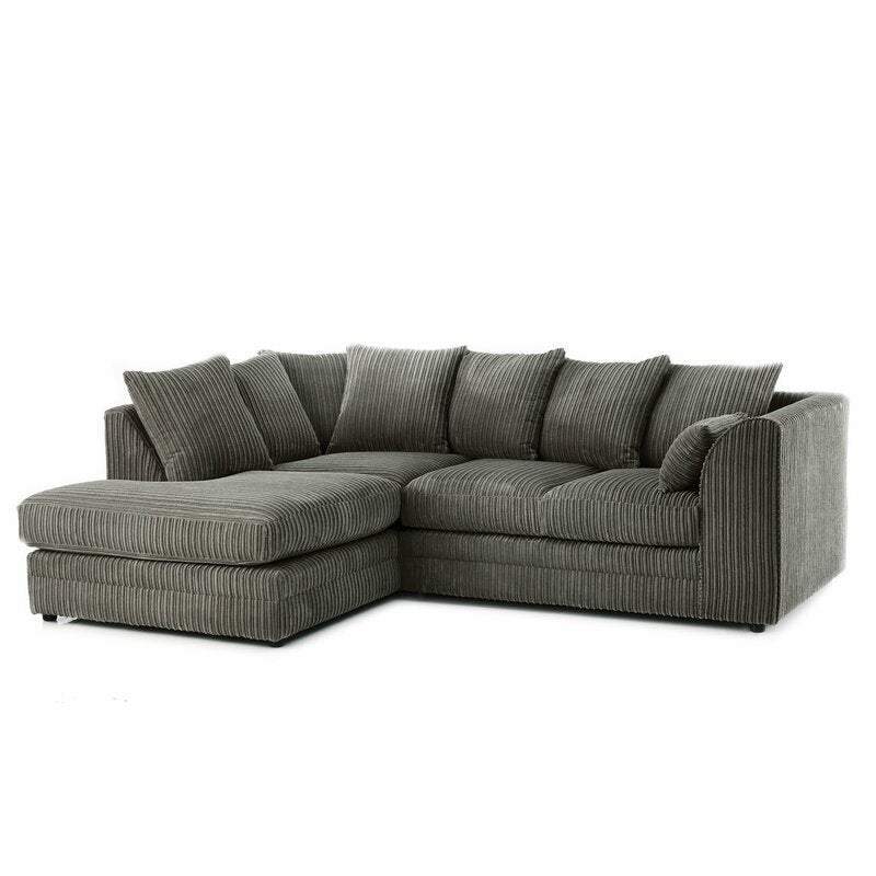 Hannah Jumbo Cord Black Corner Sofa