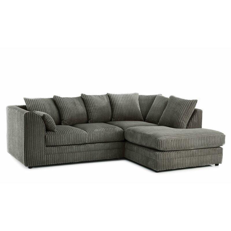 Hannah Jumbo Cord Black Corner Sofa