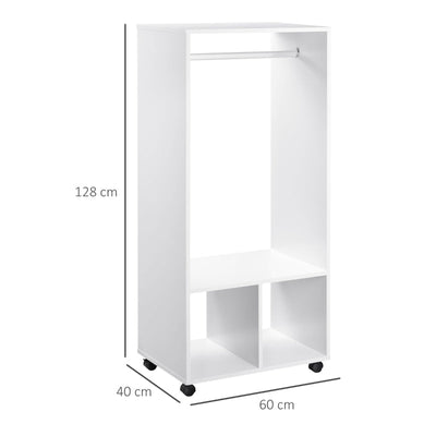 Rolling Open Wardrobe , White