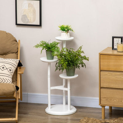 3-Tier Plant Stand, Shelf Rack, - White