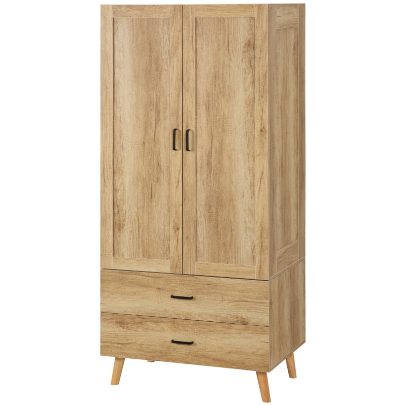 2 Door Wardrobe, Natural