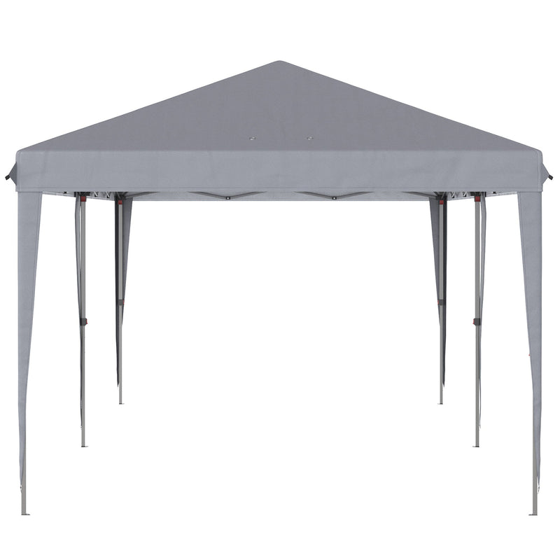 Outsunny 3 x 6 m Pop Up Gazebo, Foldable Canopy Tent, Height Adjustable Wedding Awning Canopy w/ Carrying Bag, Grey