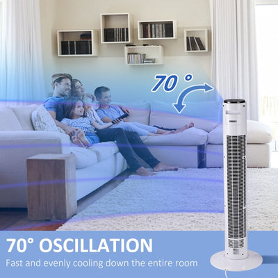 38'' Freestanding Tower Fan, White