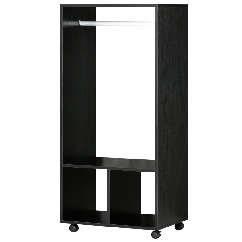 Rolling Open Wardrobe , Black