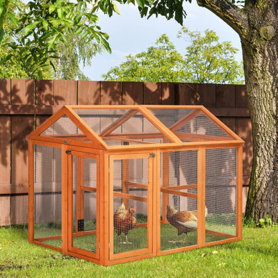 Large Chicken Run, Wooden Coop, With Combinable Design - Effect