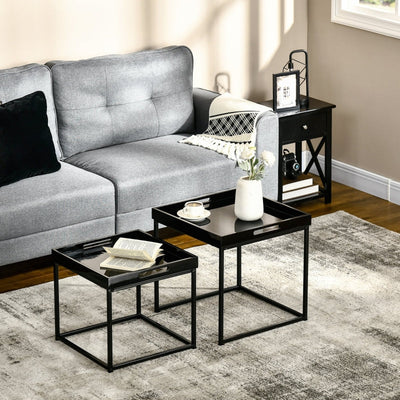 High Gloss Coffee Table Set 2, Black