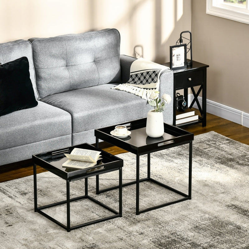 High Gloss Coffee Table Set 2, Black