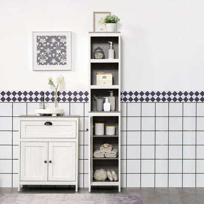 Slimline Bathroom Storage, Antique White