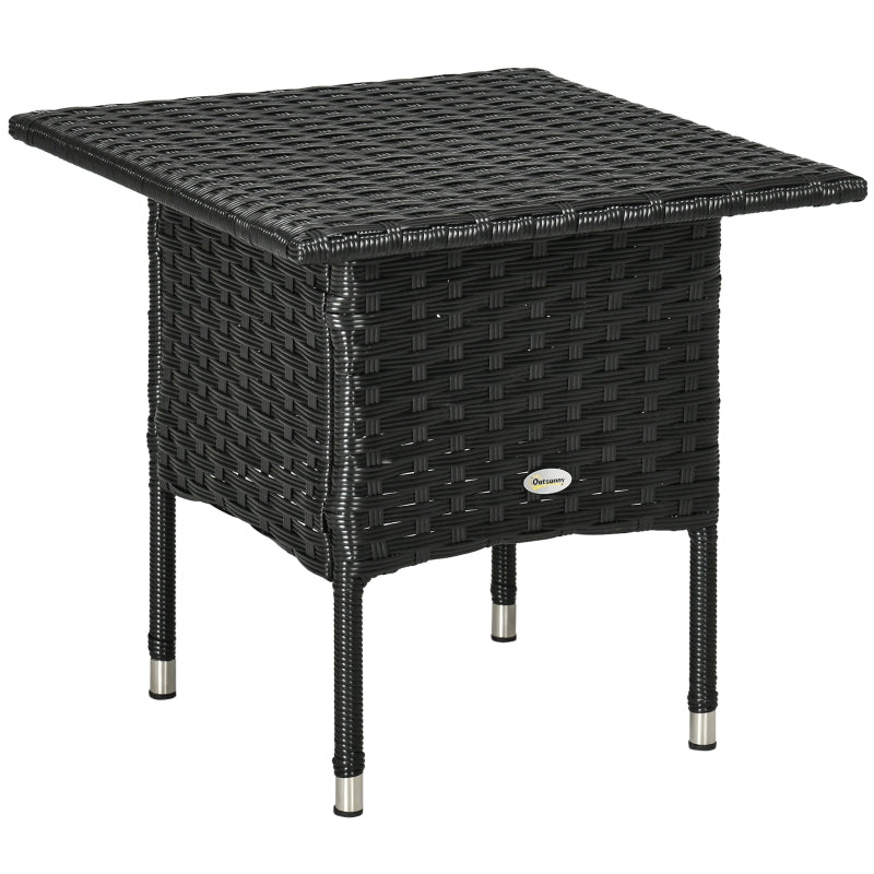 Rattan Side Table- Black