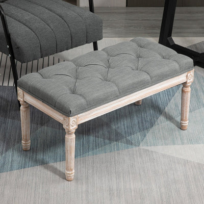 Bed End Stool Accent Bench - Grey