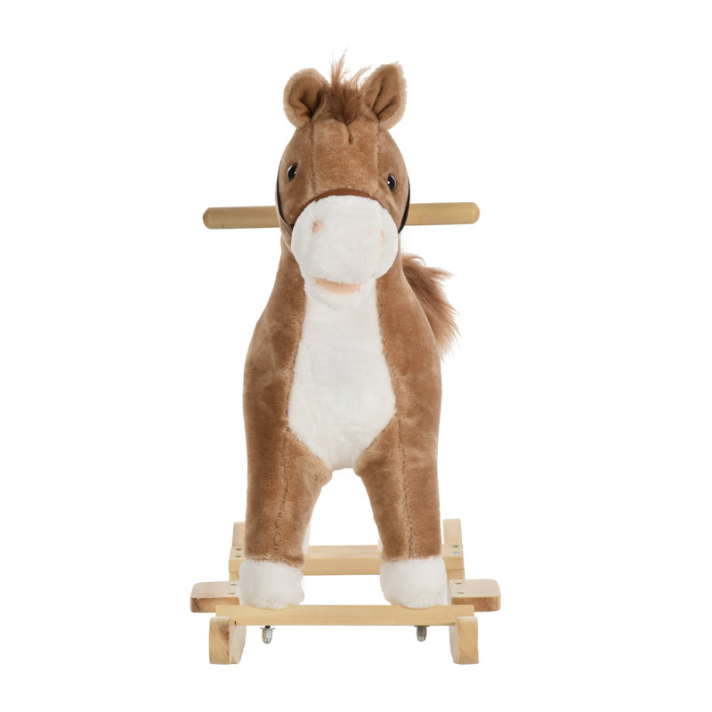 Kids Ride On Plush Rocking Horse w/ Sound