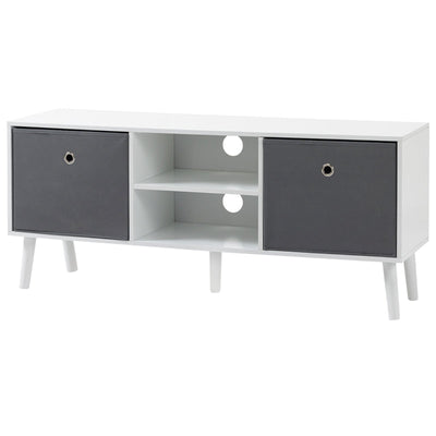 TV Unit With Storage For TVs Up 50'' - White Grey