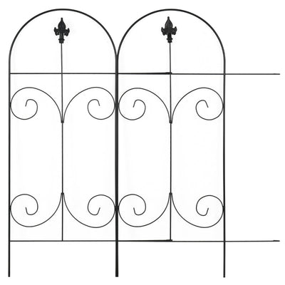 Decorative Garden Fencing, 8PCs , Black