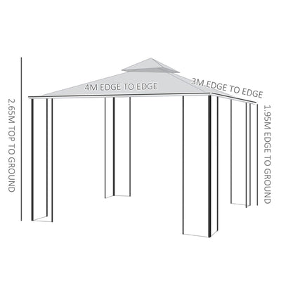 Steel Gazebo Canopy Party Tent - Grey