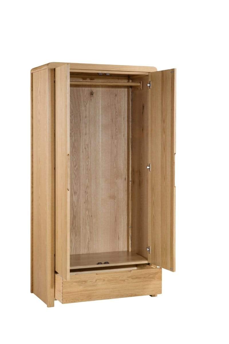 Curve  2 Door 1 Drawer Wardrobe