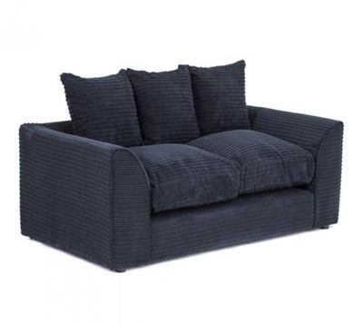 Porto Jumbo Cord 2 Seater Sofa - Black