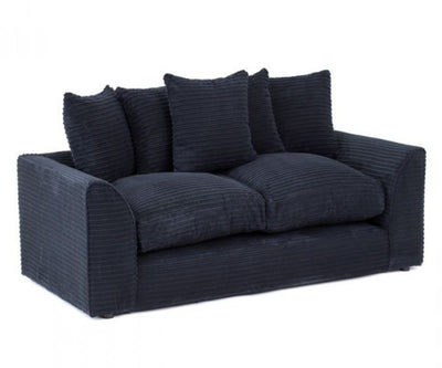 Porto Jumbo Cord 3 Seater Sofa - Black