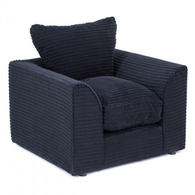 Porto Jumbo Cord Armchair - Black