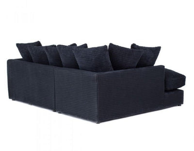 Porto Jumbo Cord Corner Sofa - Black