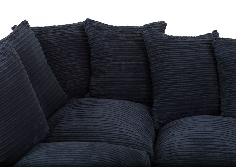 Porto Jumbo Cord Corner Sofa - Black