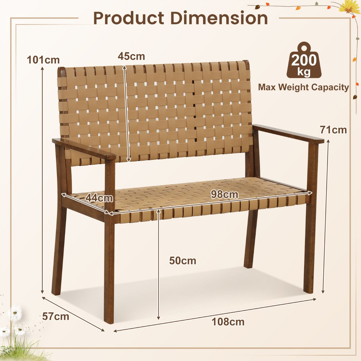 Woven deals outdoor bench