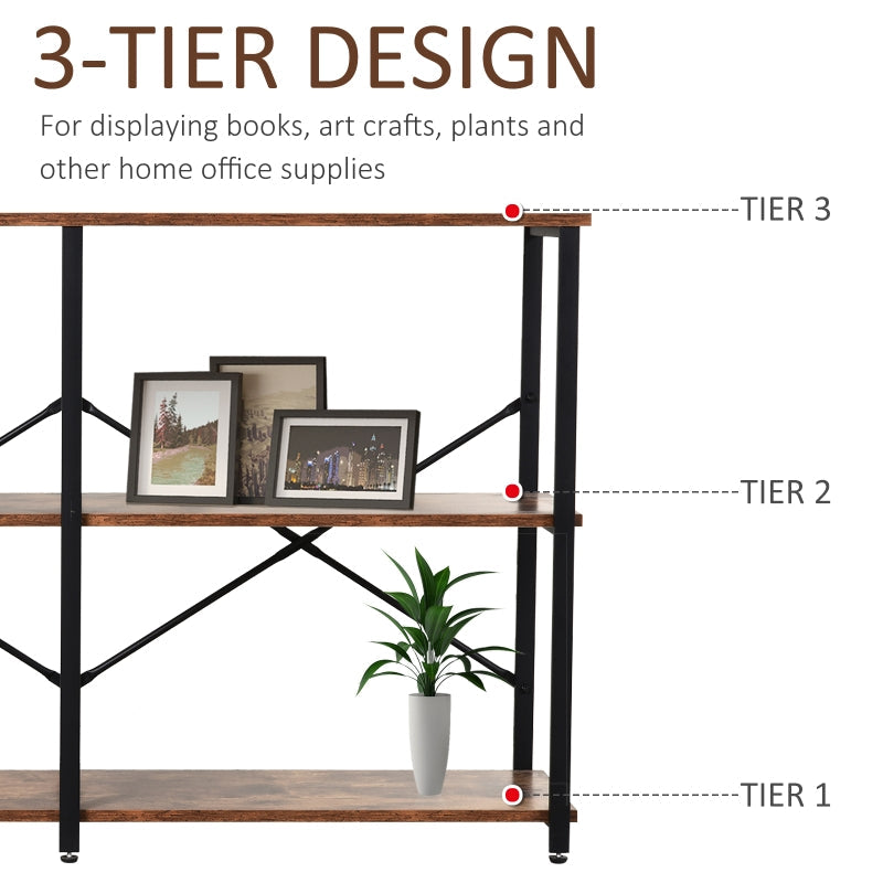 3-Tier Industrial Style Shelf , Brown