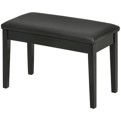 Faux Leather Padded Piano Stool- Black