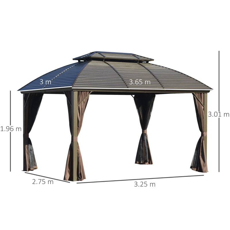 Hardtop Steel Gazebo Canopy - Brown