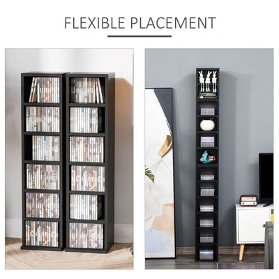 Set Of 2 CD Media Display Shelf Unit Tower Rack