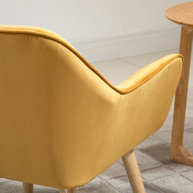 Armchair Accent Wide Arms , Yellow