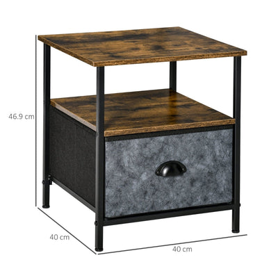 Bedside Table, Nightstand With Non-Woven Fabric Drawer