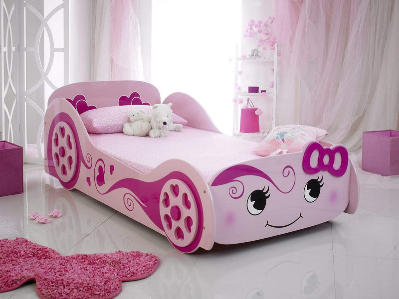 Pink Love Car Bed For Kids