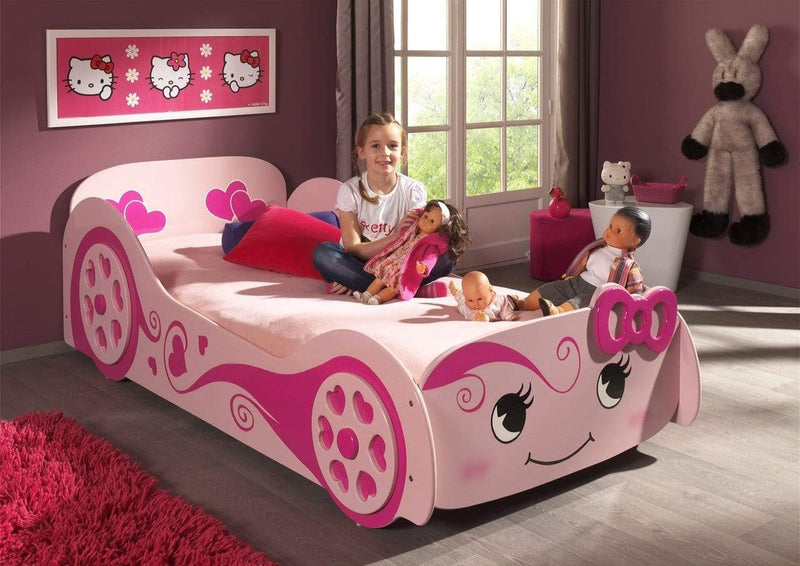 Pink Love Car Bed For Kids