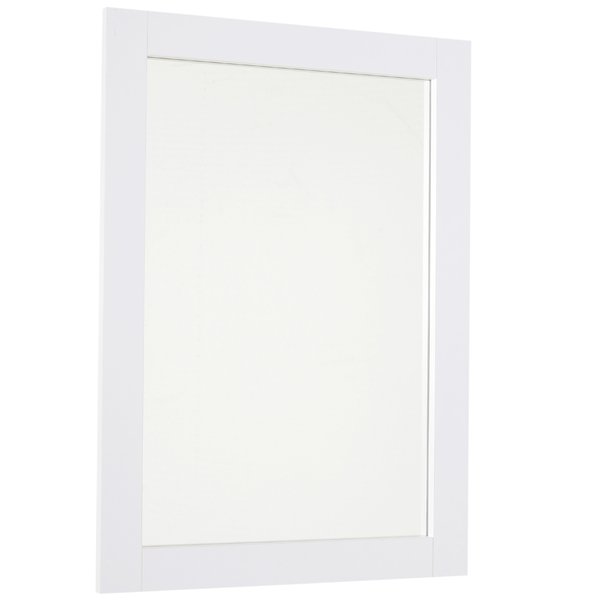 72x52 Cm. Home Mirror Thick Frame Large Clear Reflection Elegant Design - White