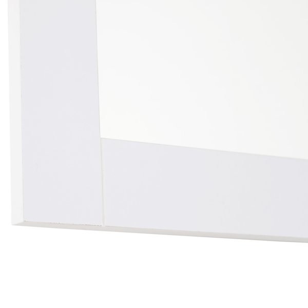 72x52 Cm. Home Mirror Thick Frame Large Clear Reflection Elegant Design - White