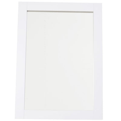 72x52 Cm. Home Mirror Thick Frame Large Clear Reflection Elegant Design - White