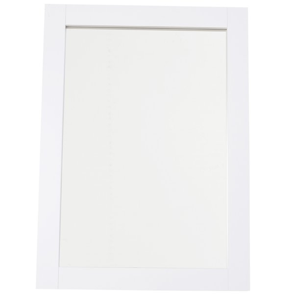 72x52 Cm. Home Mirror Thick Frame Large Clear Reflection Elegant Design - White