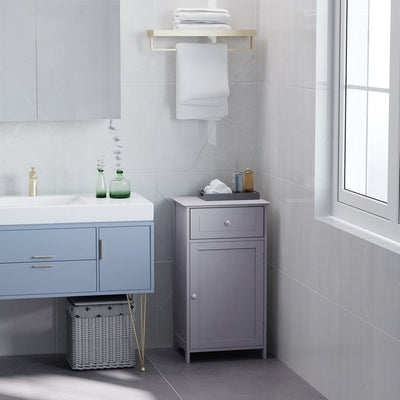 Lavatory Multiple Storage Freestanding Unit W/Anti-Topple - Grey