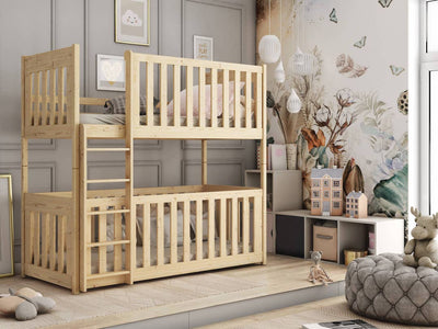 Wooden Bunk Bed Konrad with Cot Bed