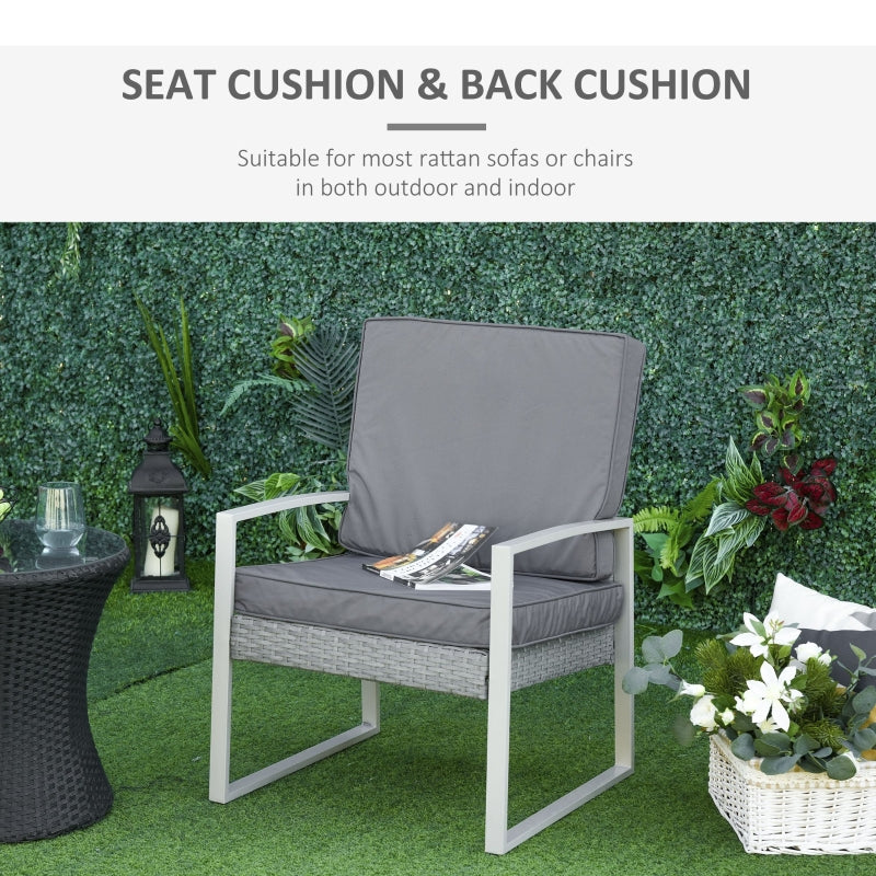 2 PCs Cushion Seat Back Pad For Rattan Furniture Indoor And Outdoor