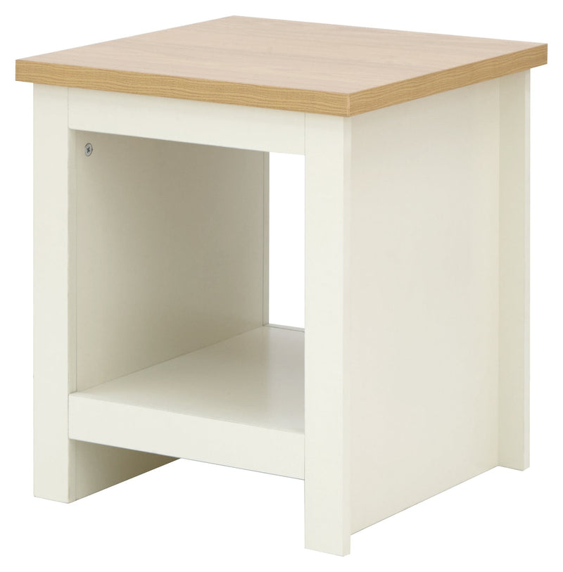 Lancaster Side Table With Shelf Cream