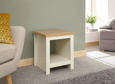 Lancaster Side Table With Shelf Cream