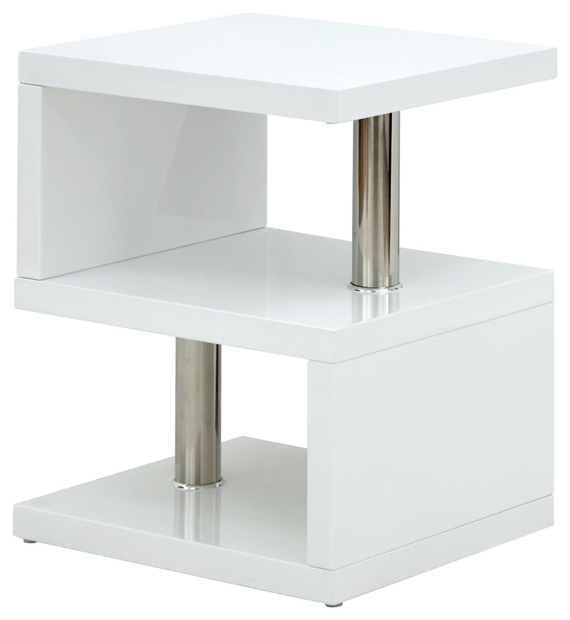 Polar High Gloss Led Side Table White