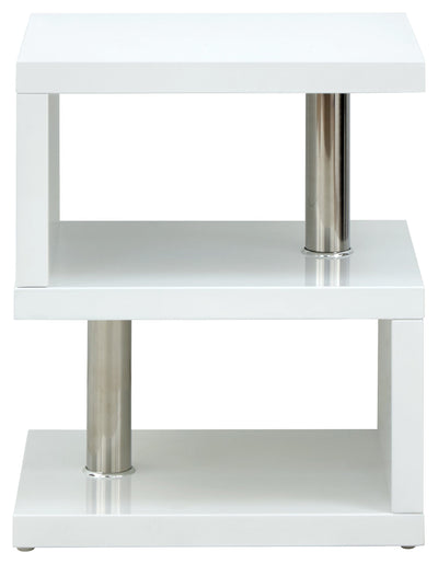 Polar High Gloss Led Side Table White