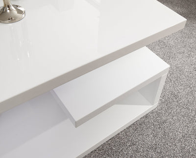 Polar High Gloss Led Side Table White